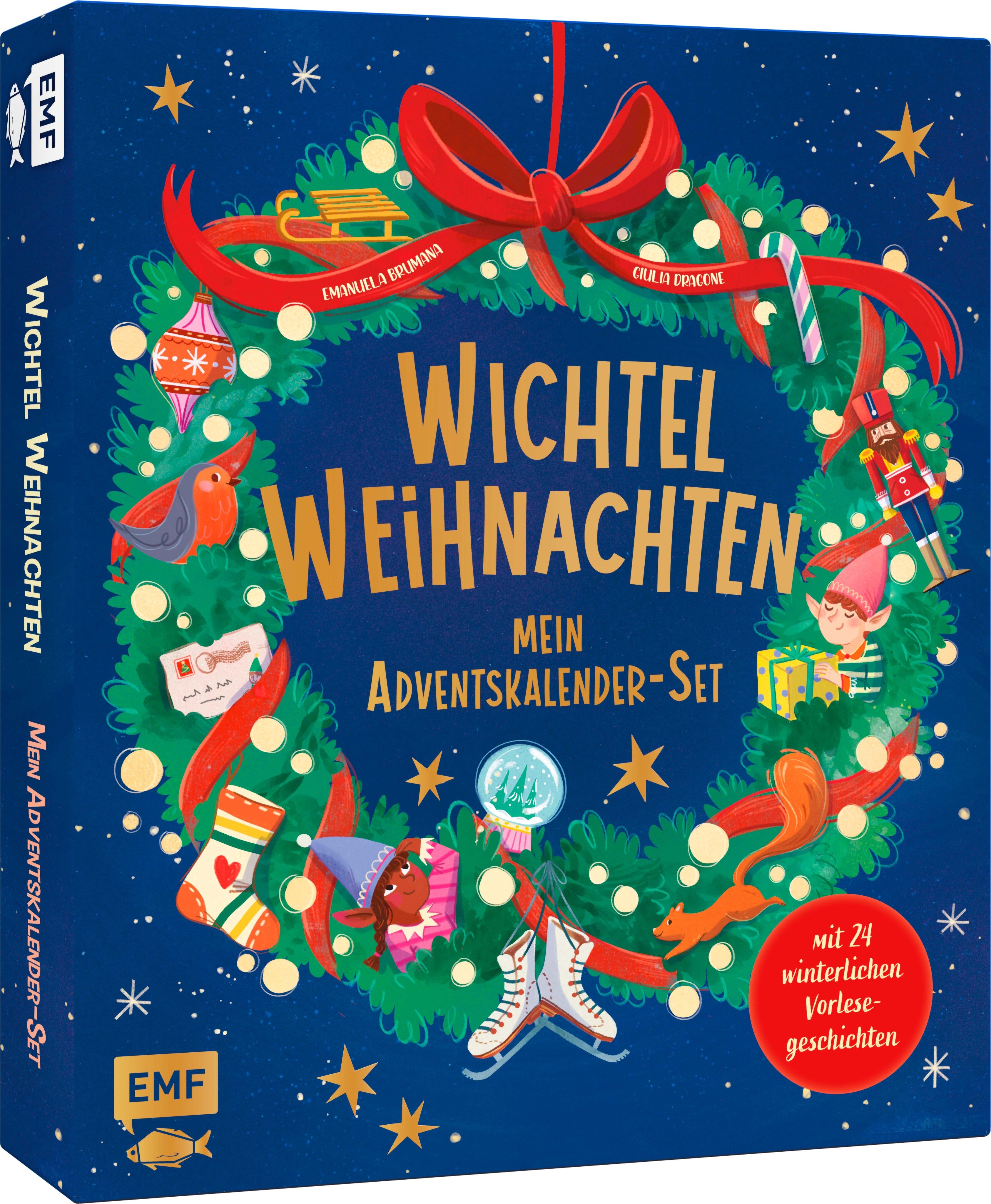 übersetzt von Julia Strohbach, von Emanuela Brumana, illustriert von Giulia Dragone: Mein Adventskalender-Wichtel-Set: Wichtel-Weihnachten -