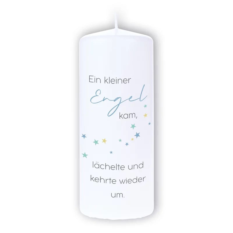 Trauerkerze "Ein kleiner Engel" blau - Sternenkind