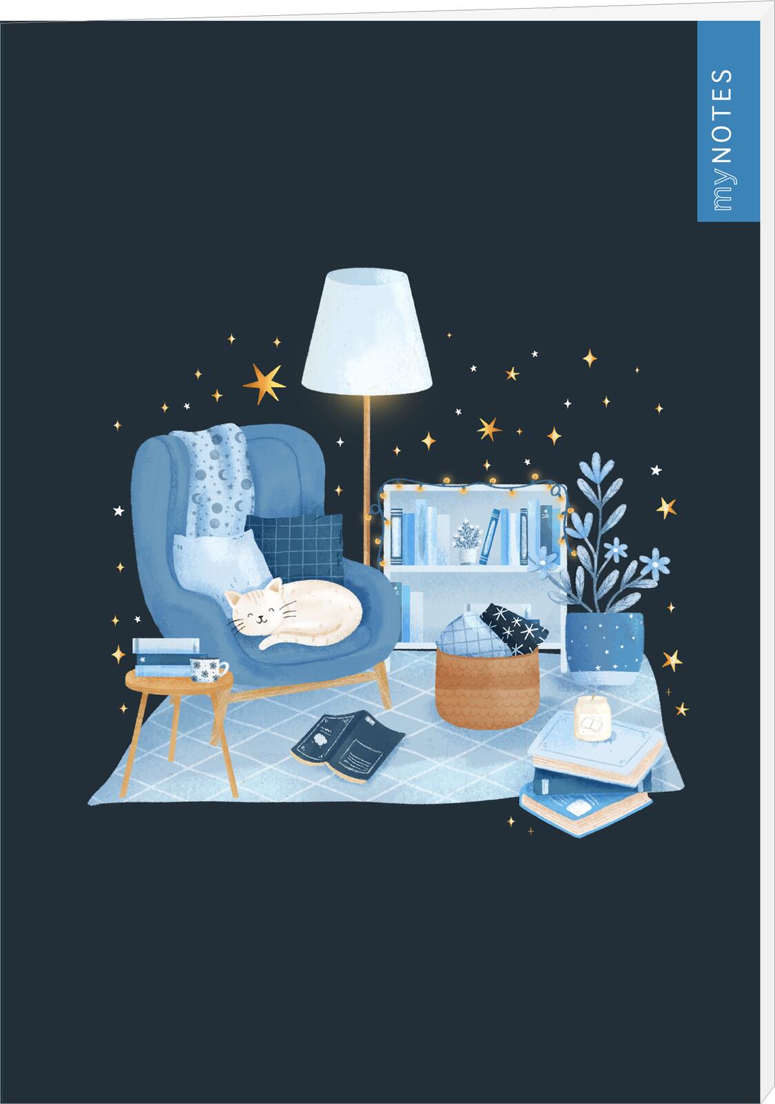 illustriert von Dan Lin: myNOTES Papeterie: Notizheft Gemütliche Leseecke