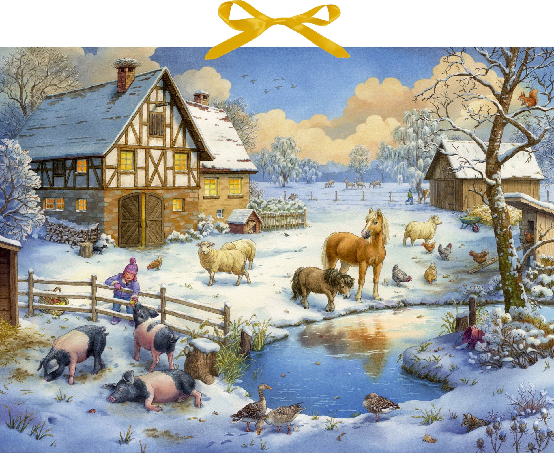 illustriert von Ute Simon: Sound-Adventskalender – Unsere Tiere auf dem Land -