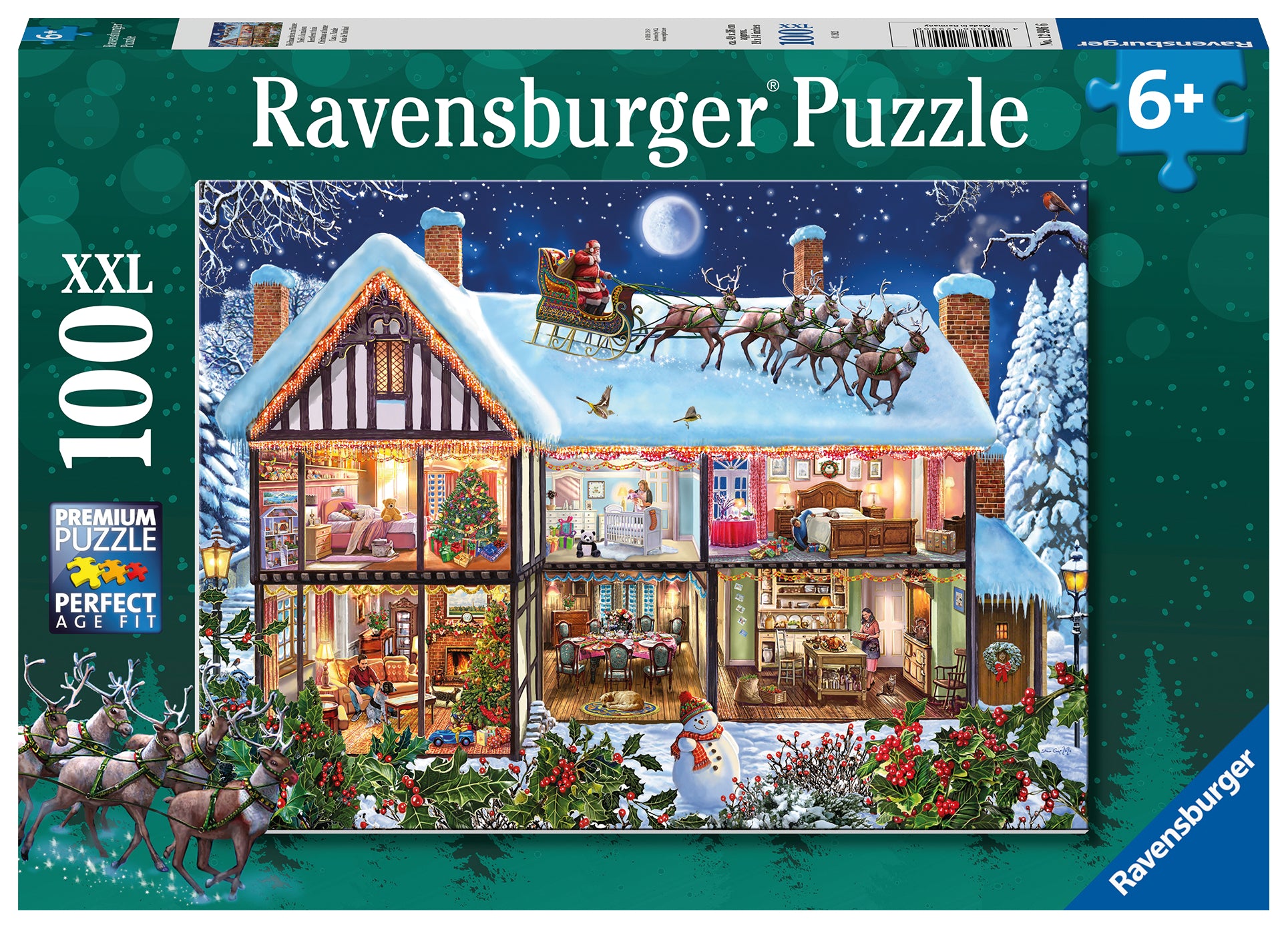 Kinderpuzzle 100 XXL Teile - Weihnachten zu Hause -