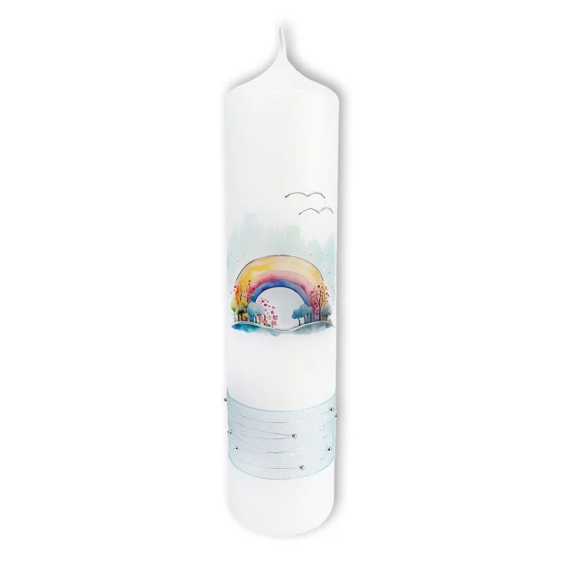 Taufkerze "Bunter Regenbogen" Tischkerze