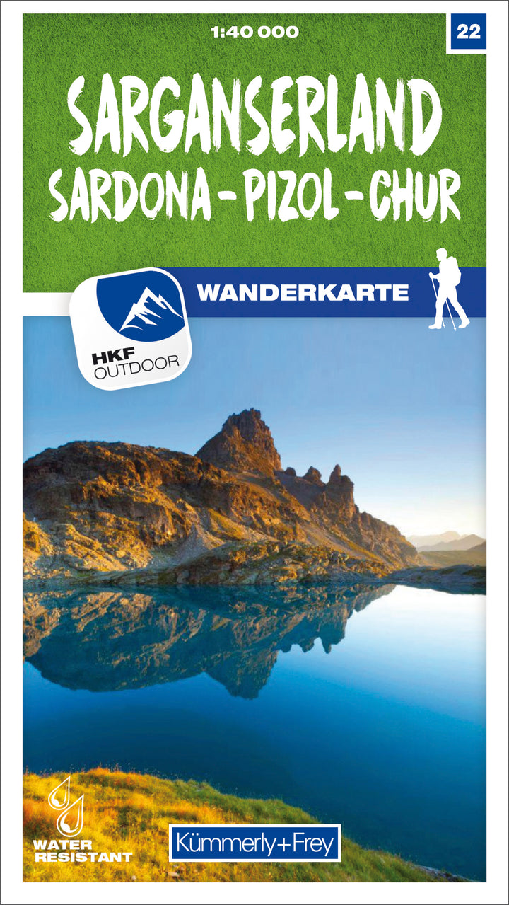 Sarganserland Sardona - Pizol - Chur 22 Wanderkarte 1:40 000 matt laminiert