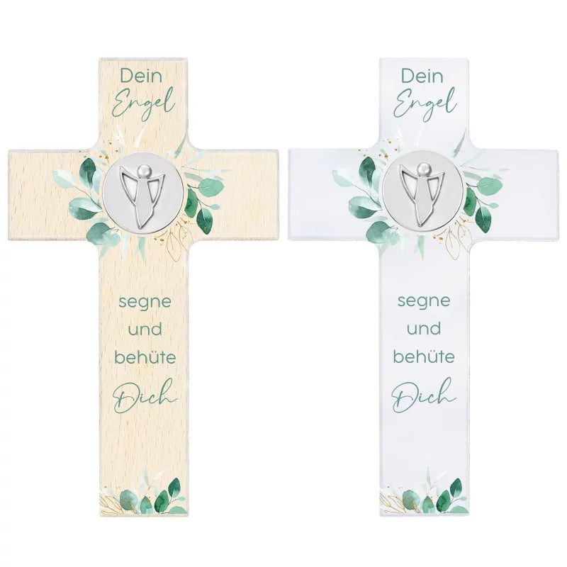 Kinderkreuz "Dein Engel segne und behüte dich" - Natur
