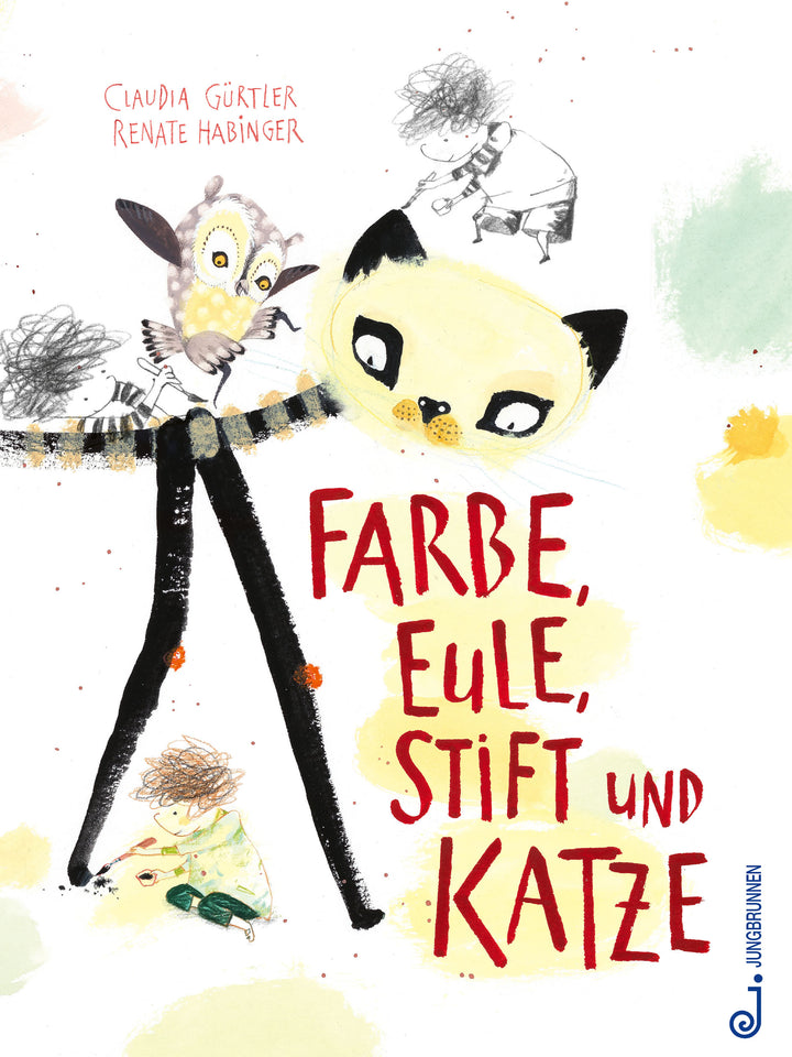 von Claudia Gürtler, illustriert von Renate Habinger: Farbe, Eule, Stift und Katze -   Bilderbücher - Geschichten für alle Kinder