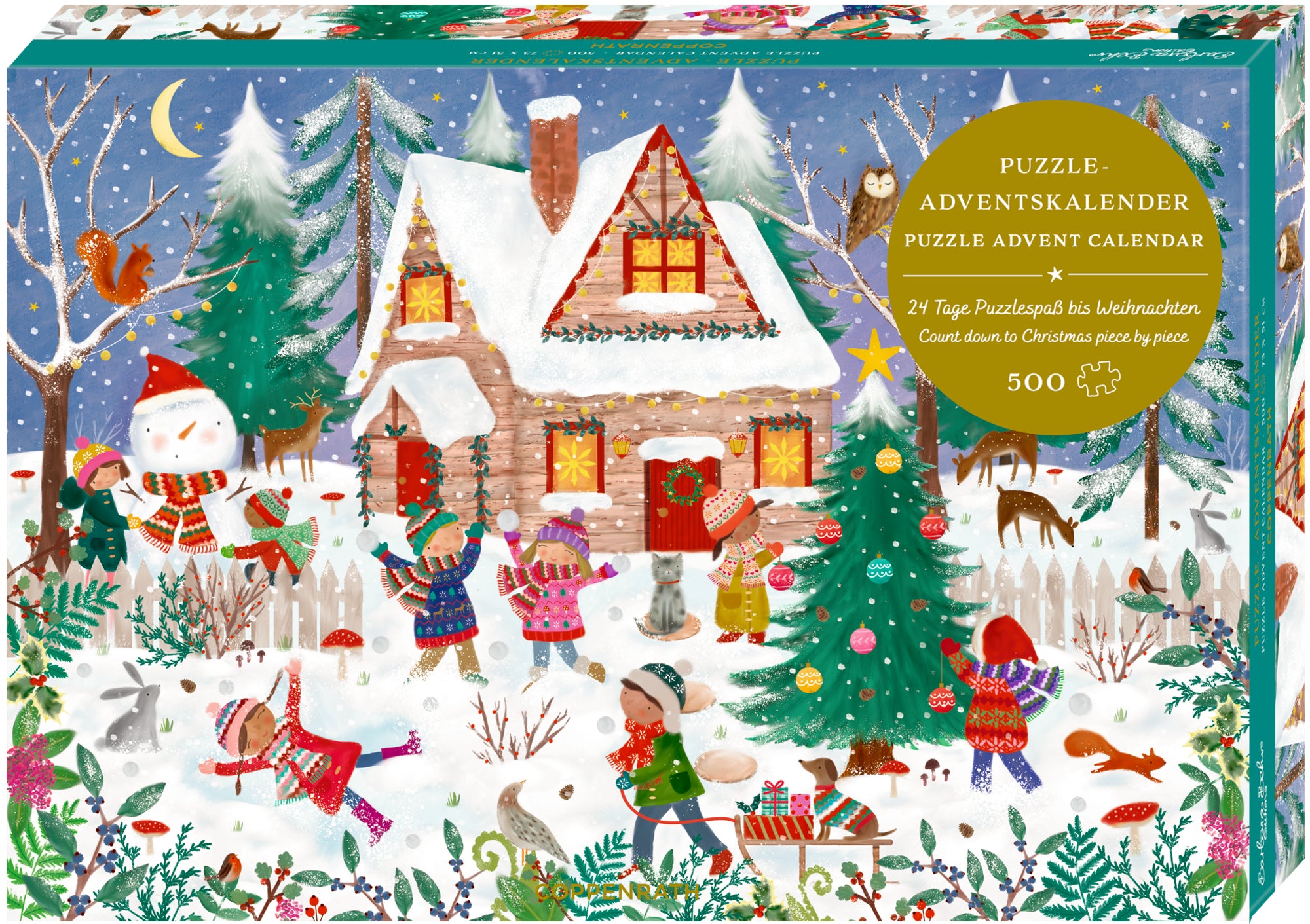 illustriert von Joanna Little: Puzzle-Adventskalender – Fröhliche Winterzeit -