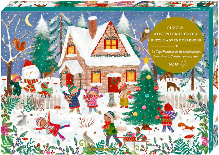 illustriert von Joanna Little: Puzzle-Adventskalender – Fröhliche Winterzeit -