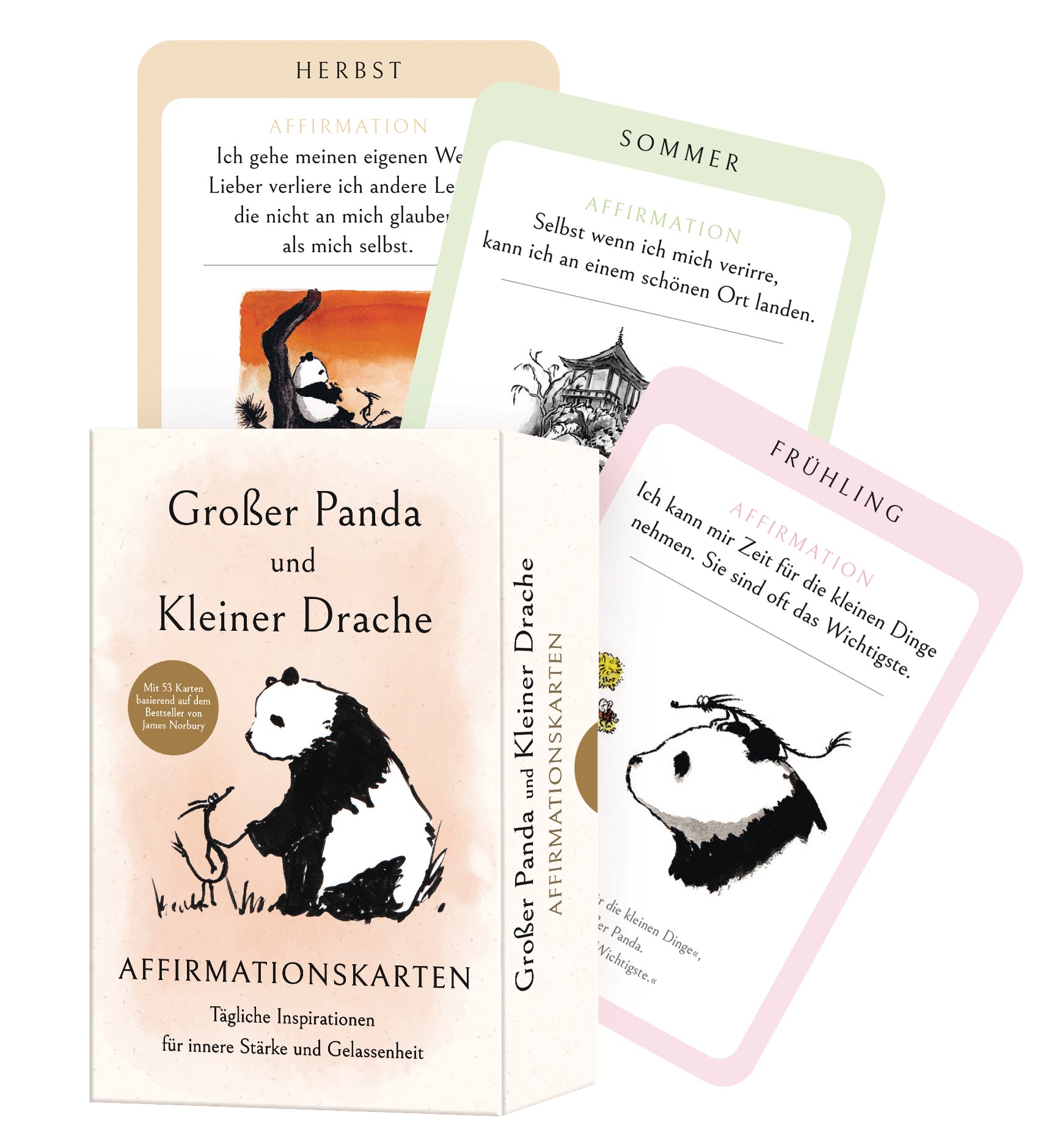von James Norbury, übersetzt von Sibylle Schmidt: Großer Panda und Kleiner Drache Affirmationskarten