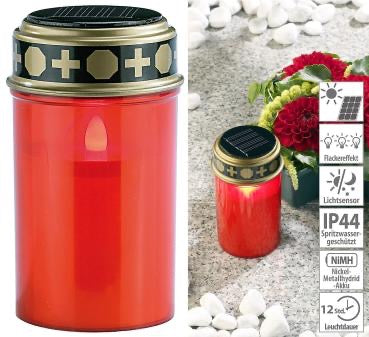 Solar-LED-Grablicht rot