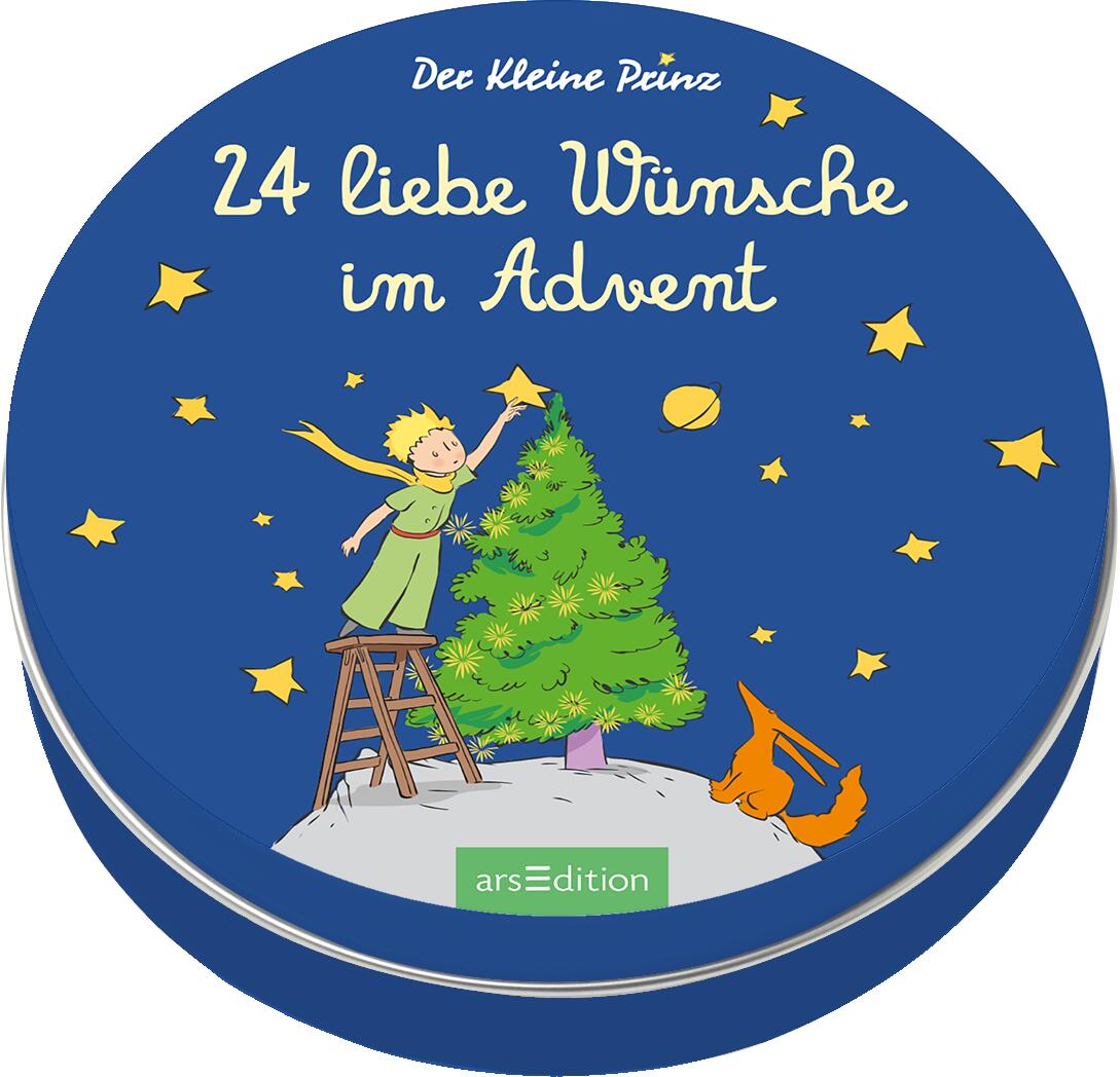 illustriert von Antoine de Saint-Exupéry: Adventskalender in der Dose. Der Kleine Prinz. 24 liebe Wünsche im Advent -
