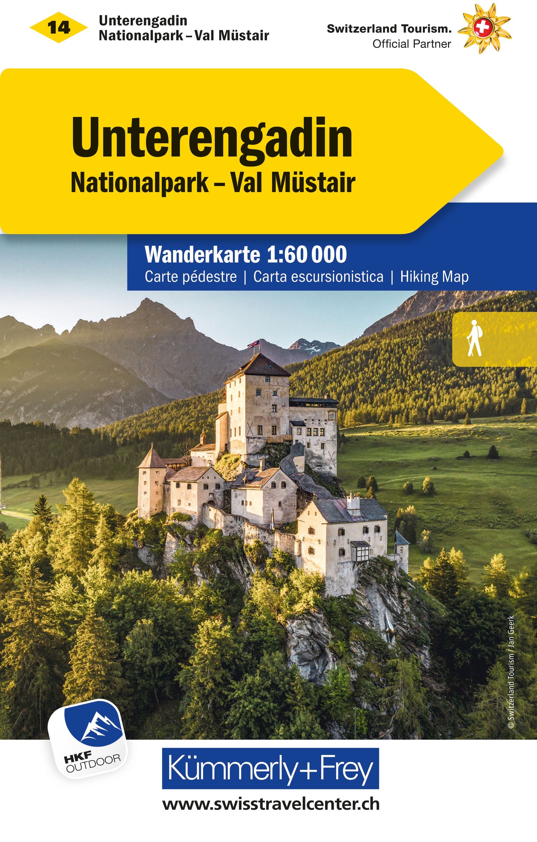 Unterengadin Wanderkarte Nr. 14. 1:60'000