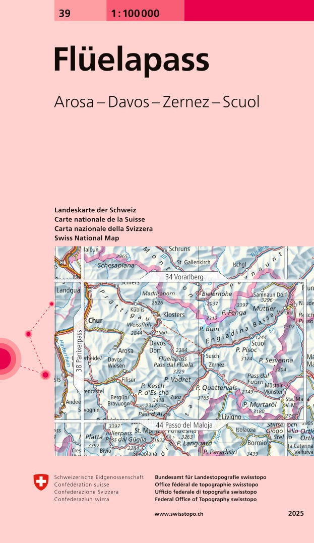 Flüelapass. 1:100'000