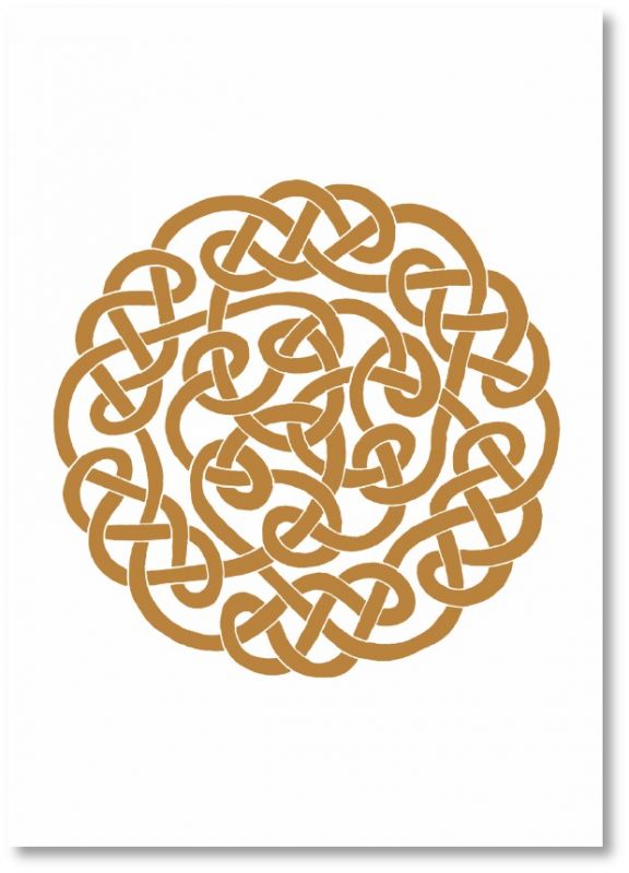 Faltkarte "Im Kreis des Glücks", goldiges Labyrinth