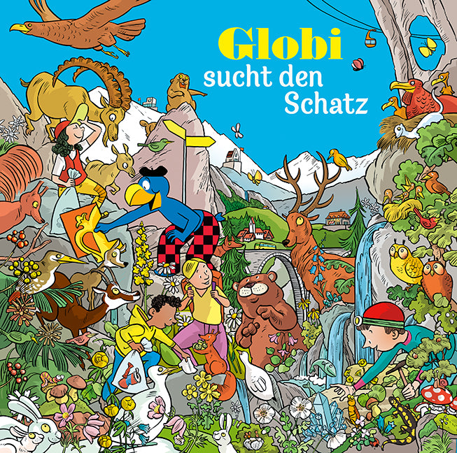 illustriert von Daniel Müller: Globi sucht den Schatz -   Wimmelbücher
