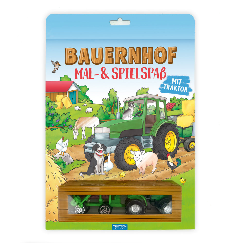von Trötsch Verlag GmbH & Co.KG: TRÖTSCH - Malbuch Bauernhof Mal- und Spielspaß |Malbuch mit Spielzeug-Traktor und Anhänger | Ab 3 Jahren -   Hobby & Beschäftigung für Kinder