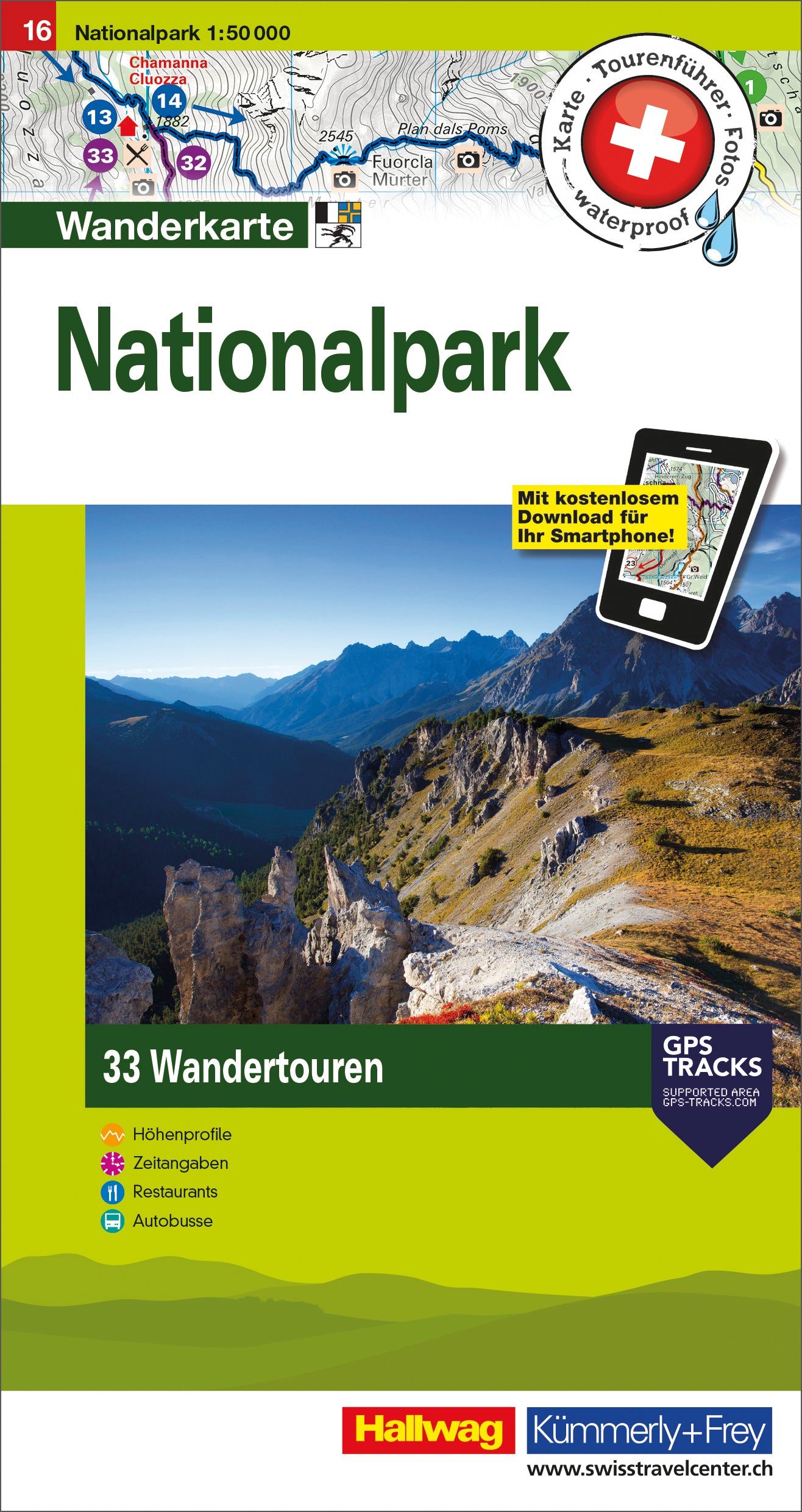 Nationalpark Touren-Wanderkarte Nr. 16. 1:50'000