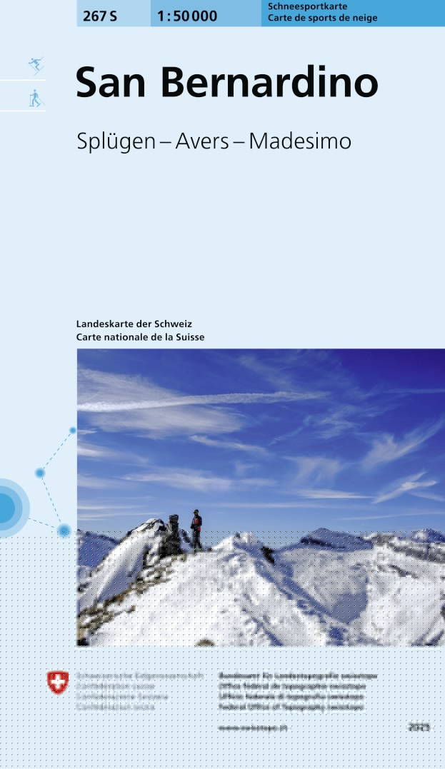 267S San Bernardino Schneesportkarte. 1:50'000 -Wanderkarten   