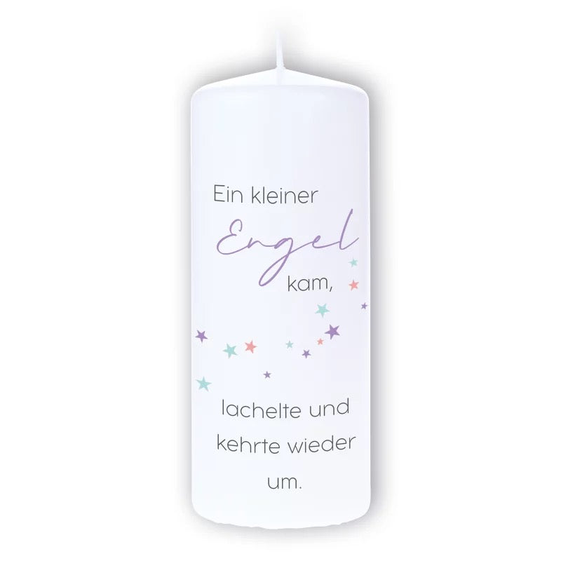 Trauerkerze "Ein kleiner Engel" lila - Sternenkind
