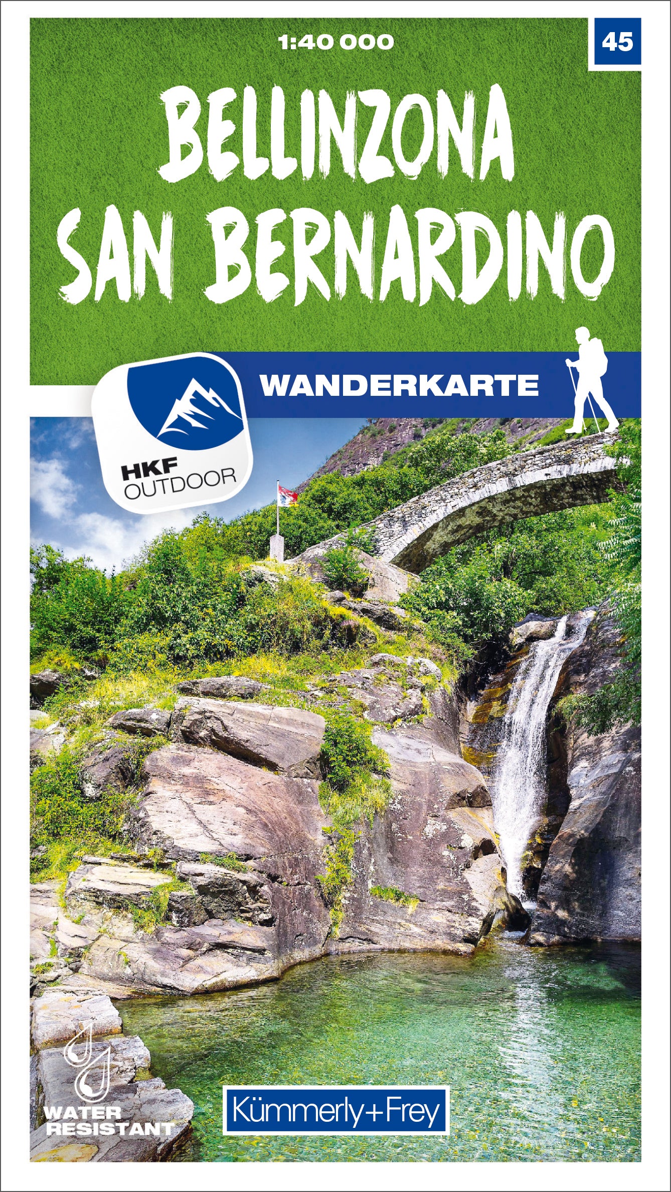 Bellinzona - San Bernardino 45 Wanderkarte 1:40 000 matt laminiert