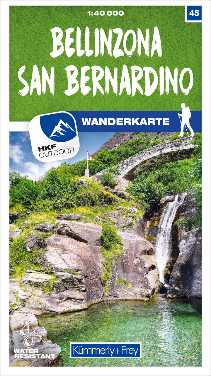Bellinzona - San Bernardino 45 Wanderkarte 1:40 000 matt laminiert