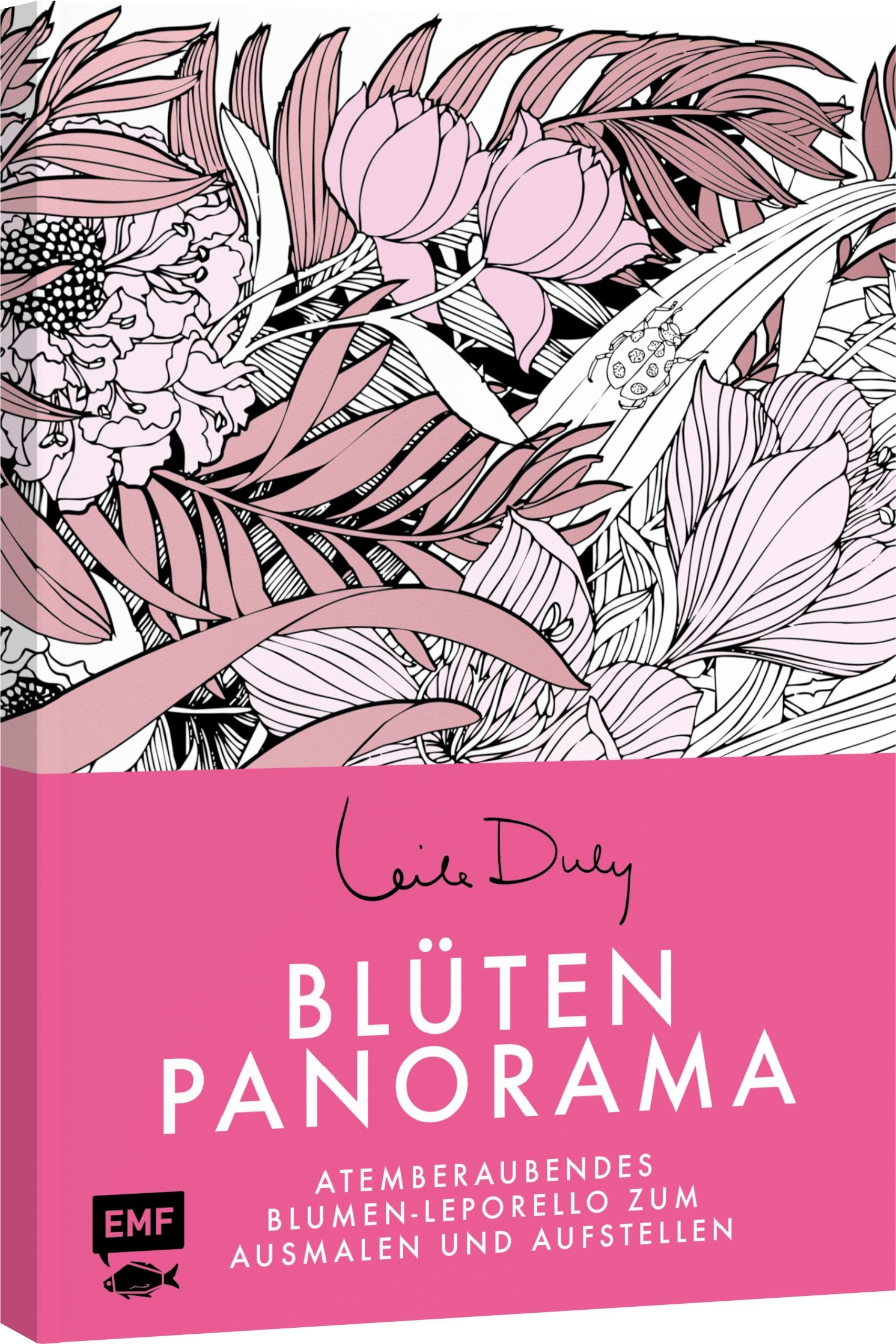 von Leila Duly: Blüten-Panorama | Atemberaubendes Blumen-Leporello zum Ausmalen und Aufstellen