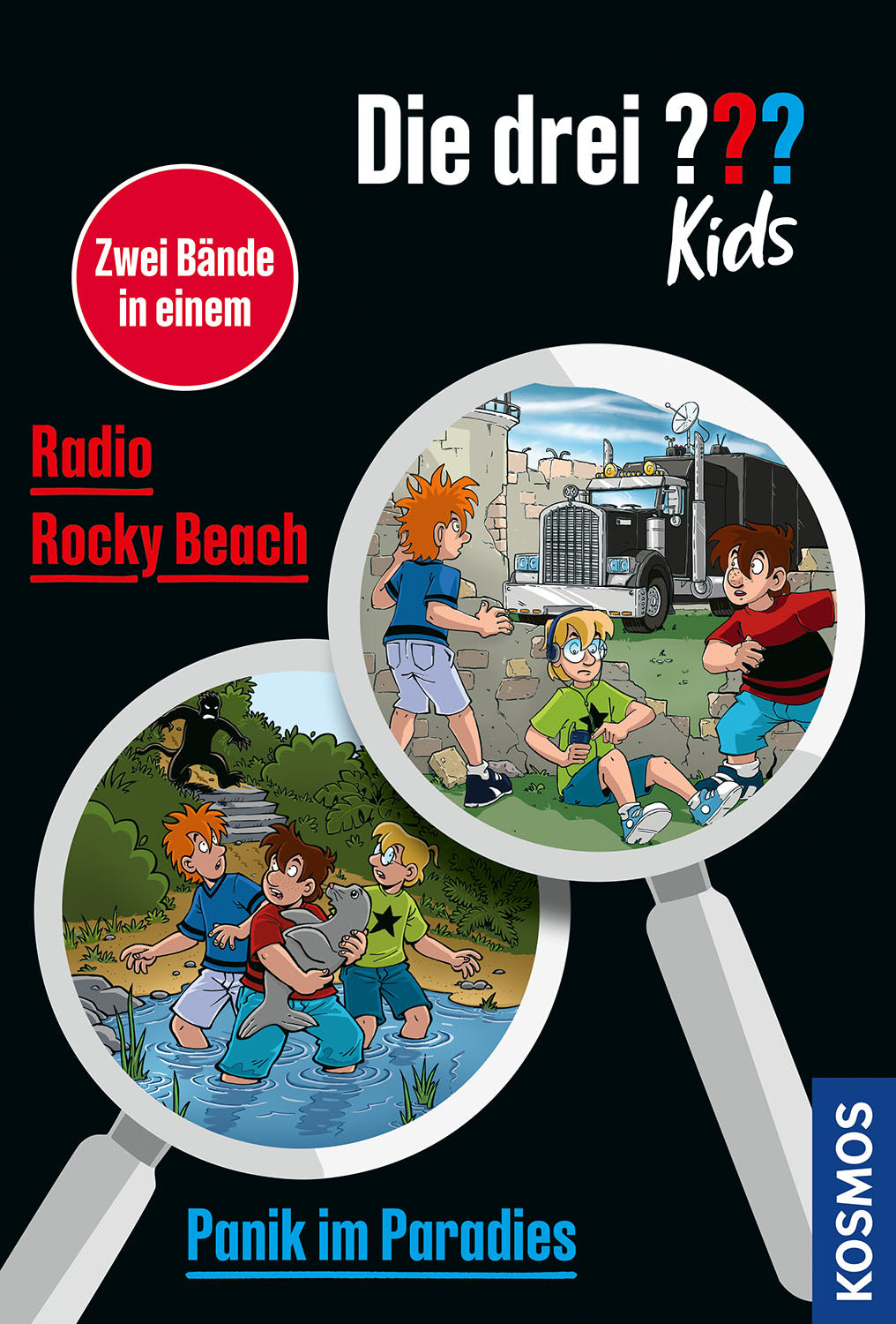 von Ulf Blanck, illustriert von Marco Armbruster, Udo Smialkowski: Die drei ??? Kids, Panik im Paradies / Radio Rocky Beach (Doppelband)