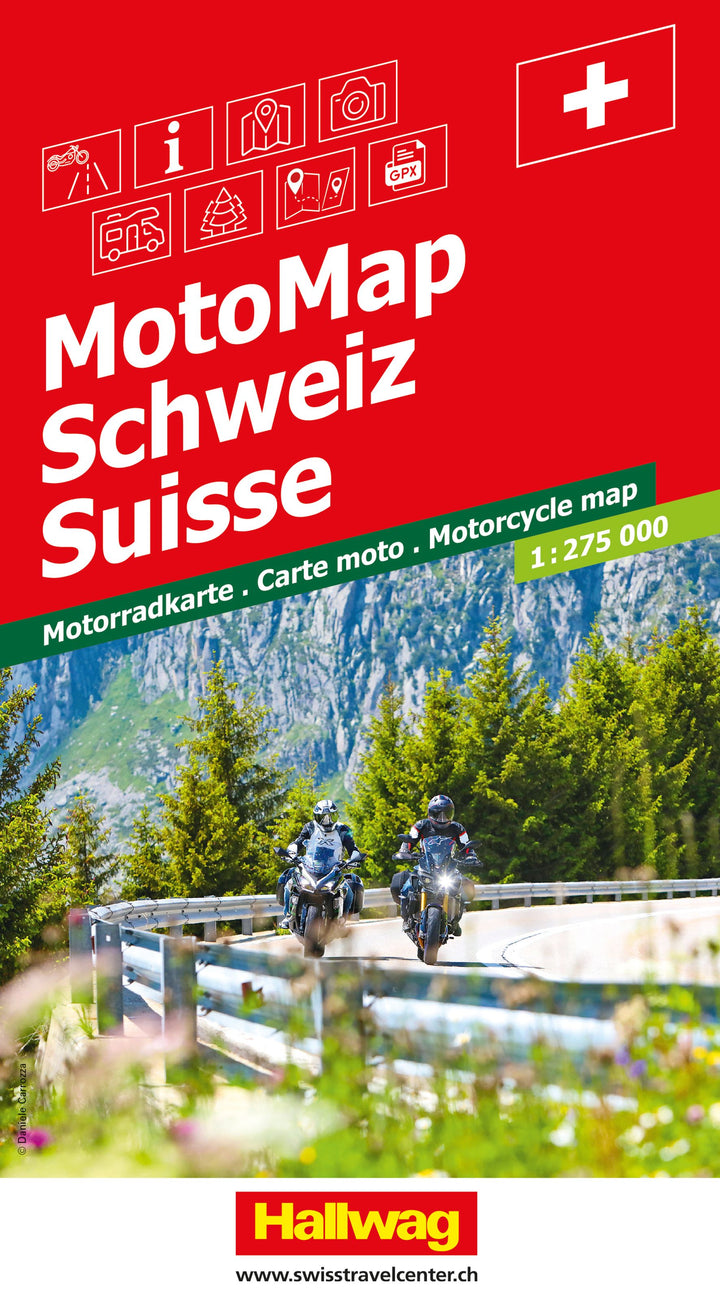 Hallwag MotoMap Motorradkarte Schweiz 1:275.000