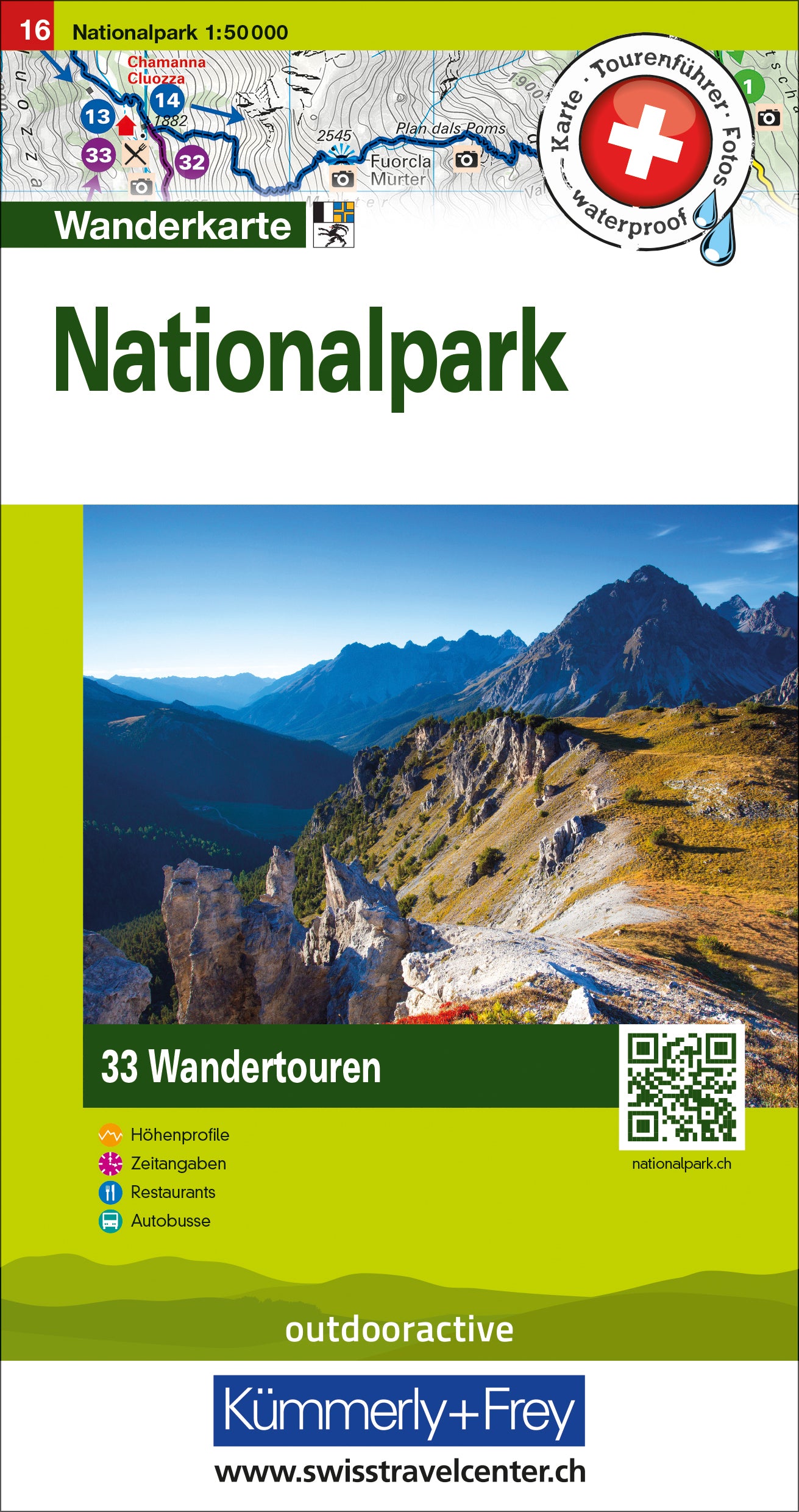Hallwag Kümmerly+Frey AG (Hrsg.)        : Nationalpark Nr. 16 Touren-Wanderkarte 1