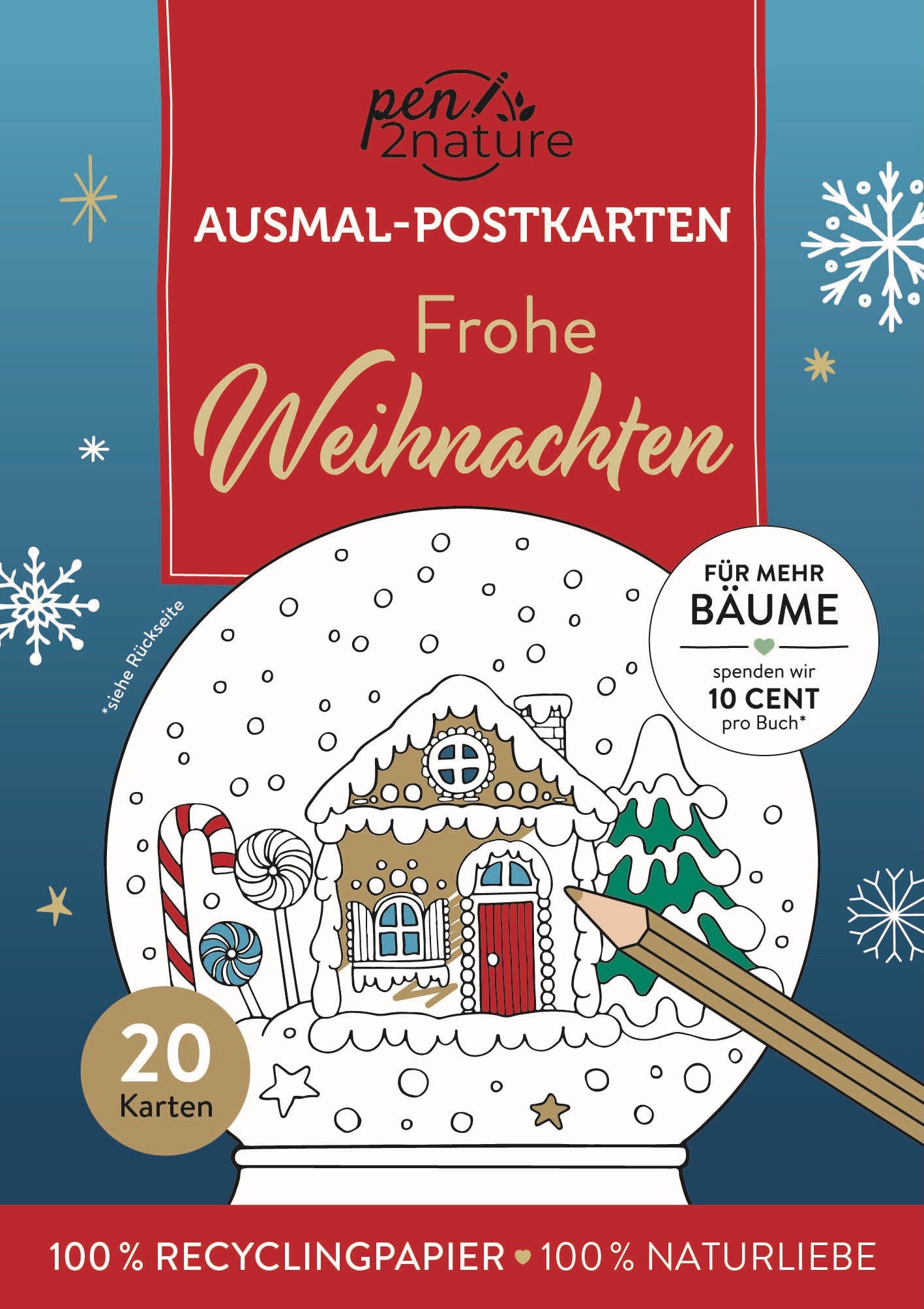 Frohe Weihnachten I 20 Ausmal-Postkarten