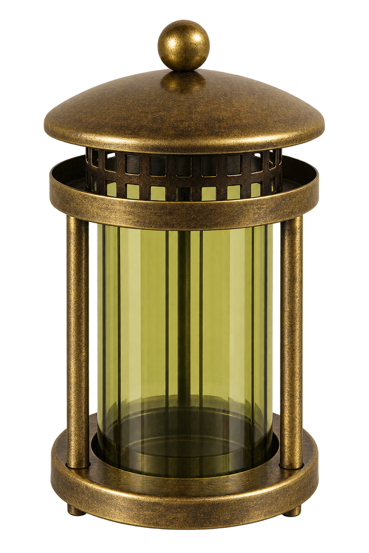 Grablampe rund bronzefarben - Höhe 21 cm