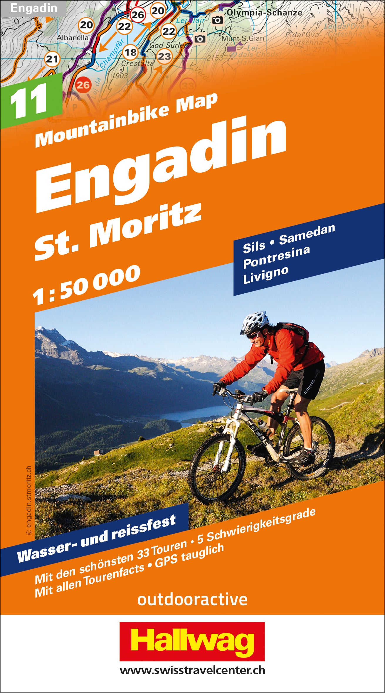 Engadin, St. Moritz Mountainbike-Karte Nr. 11, 1:50 000
