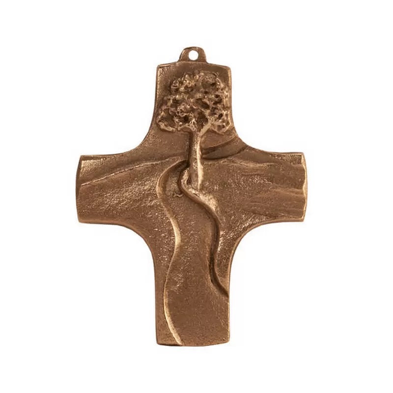 Erstkommunionkreuz aus Bronze "Weg"