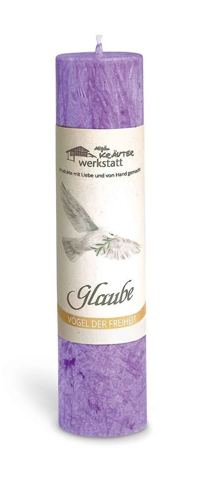 Allgäuer Heilkräuter-Kerze "Glaube" -  Vögel der Freiheit