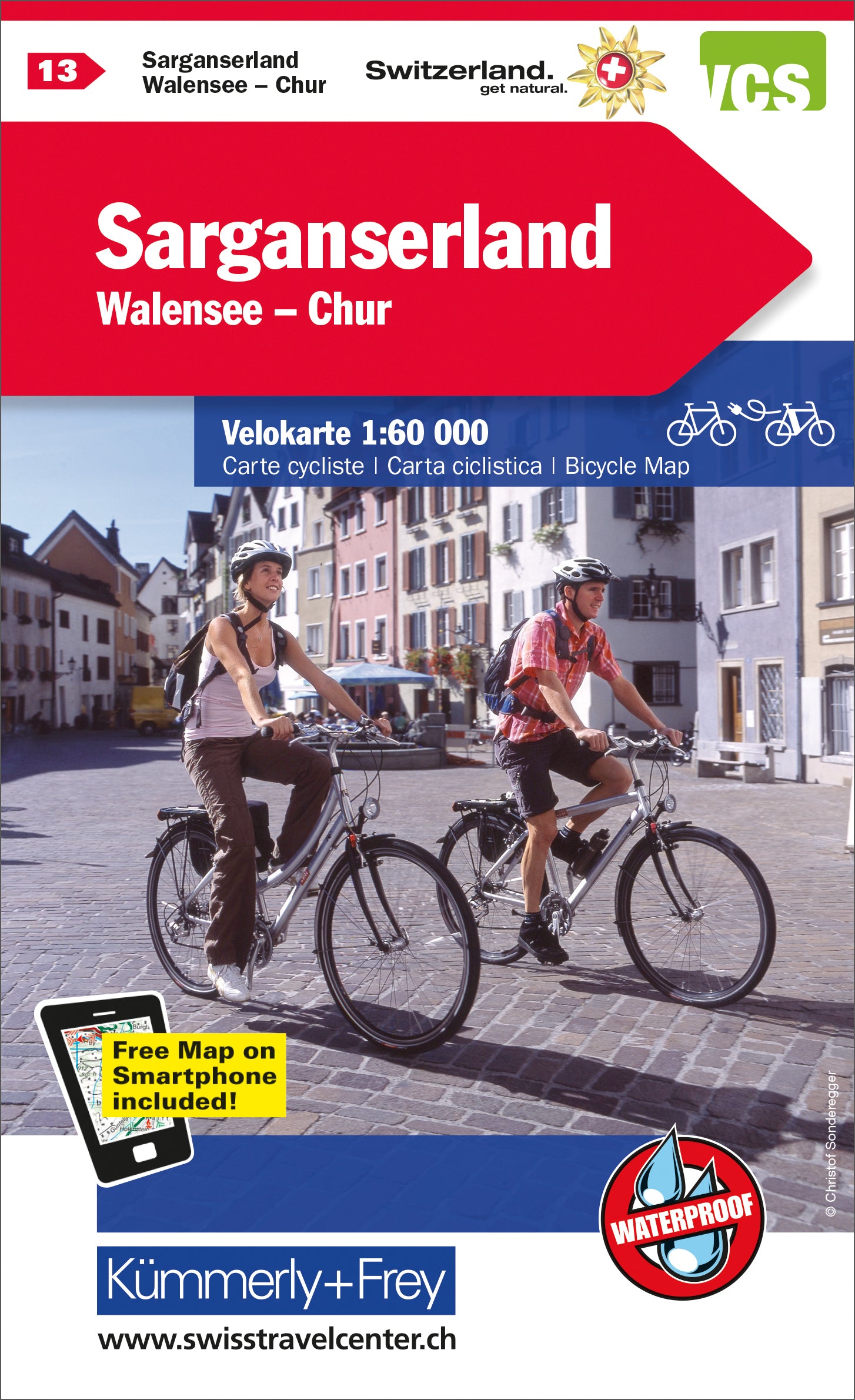 Sarganserland-Chur-Domleschg Velokarte Nr. 13. 1:60'000