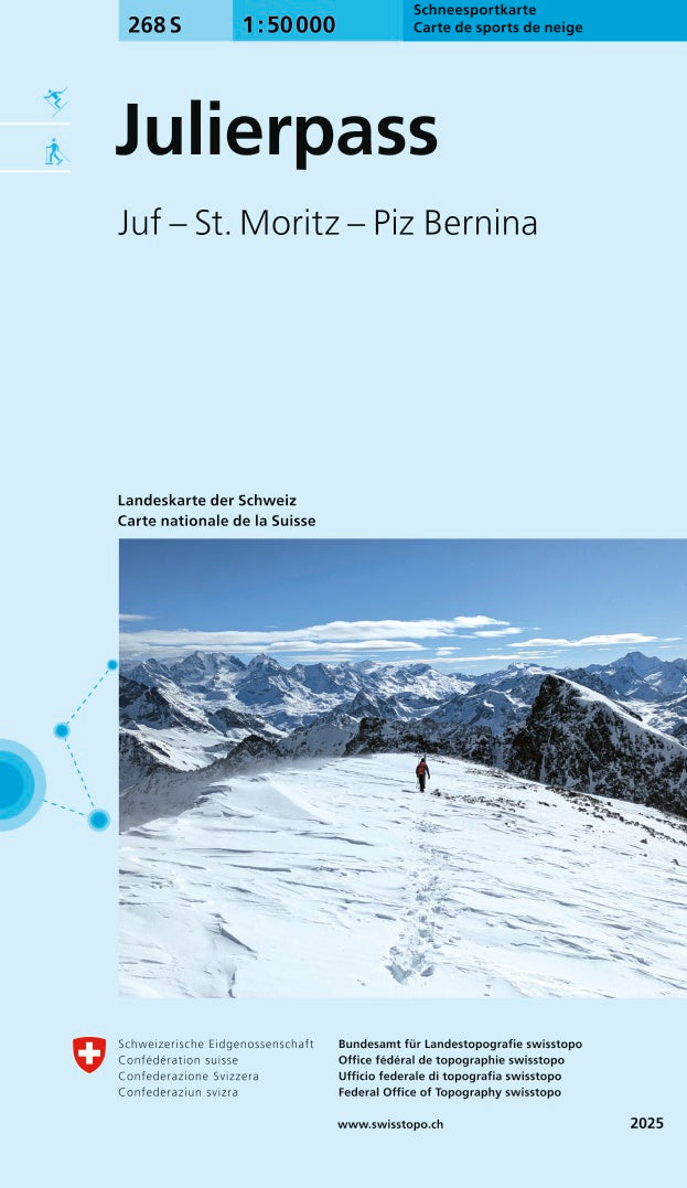 268S Julierpass Schneesportkarte. 1:50'000