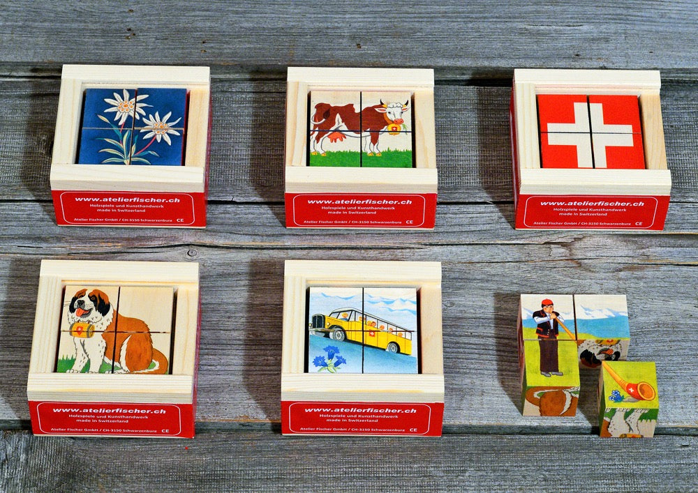 Klötzlipuzzle, Mini – Swiss - 4-teilig