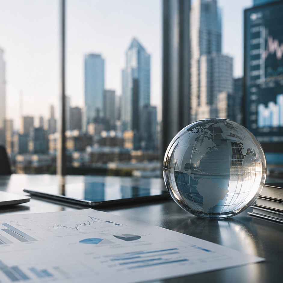 Motivbild zum Thema globale Wirtschaft in einer Finanzmetropole