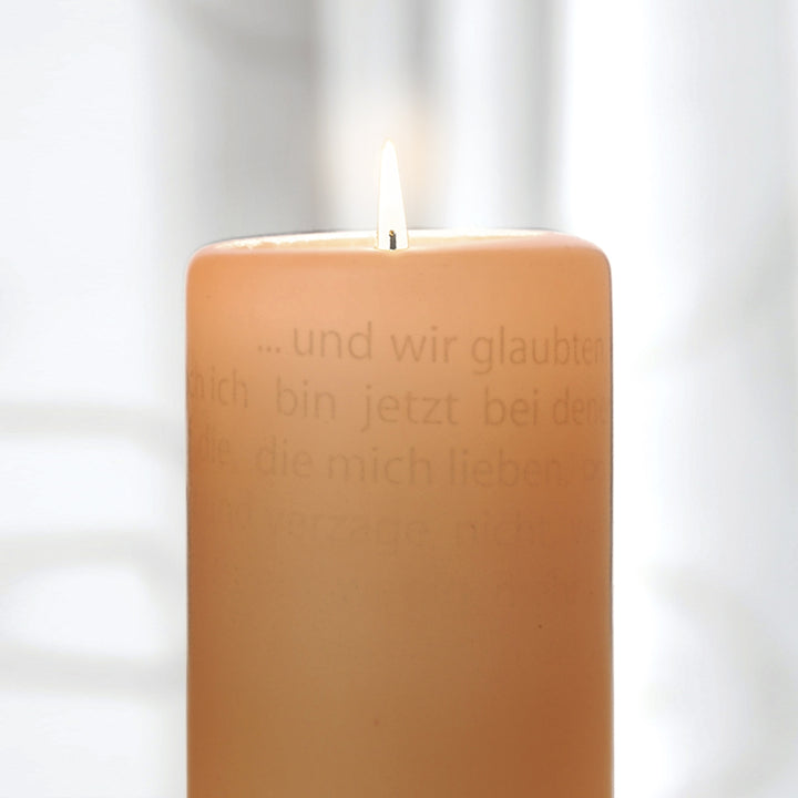 Die leuchtende Wortlichtkerze Trauer "Gedanken zum Abschied".
