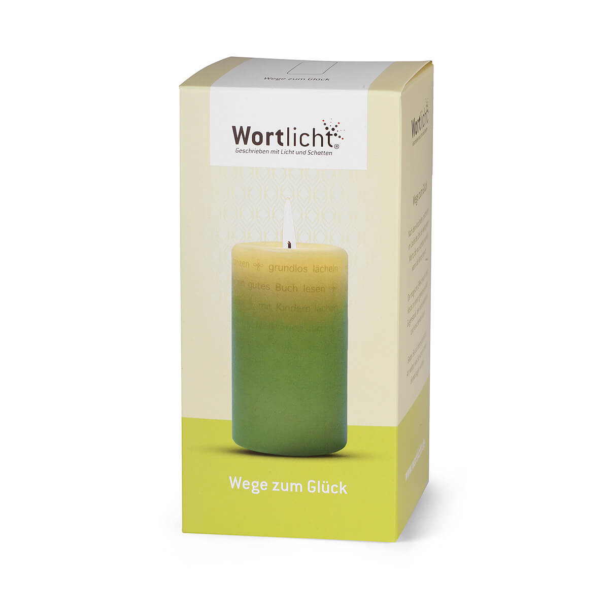Das besondere Geschenk Wortlicht Kerze zum Thema "Wege zum Glück"