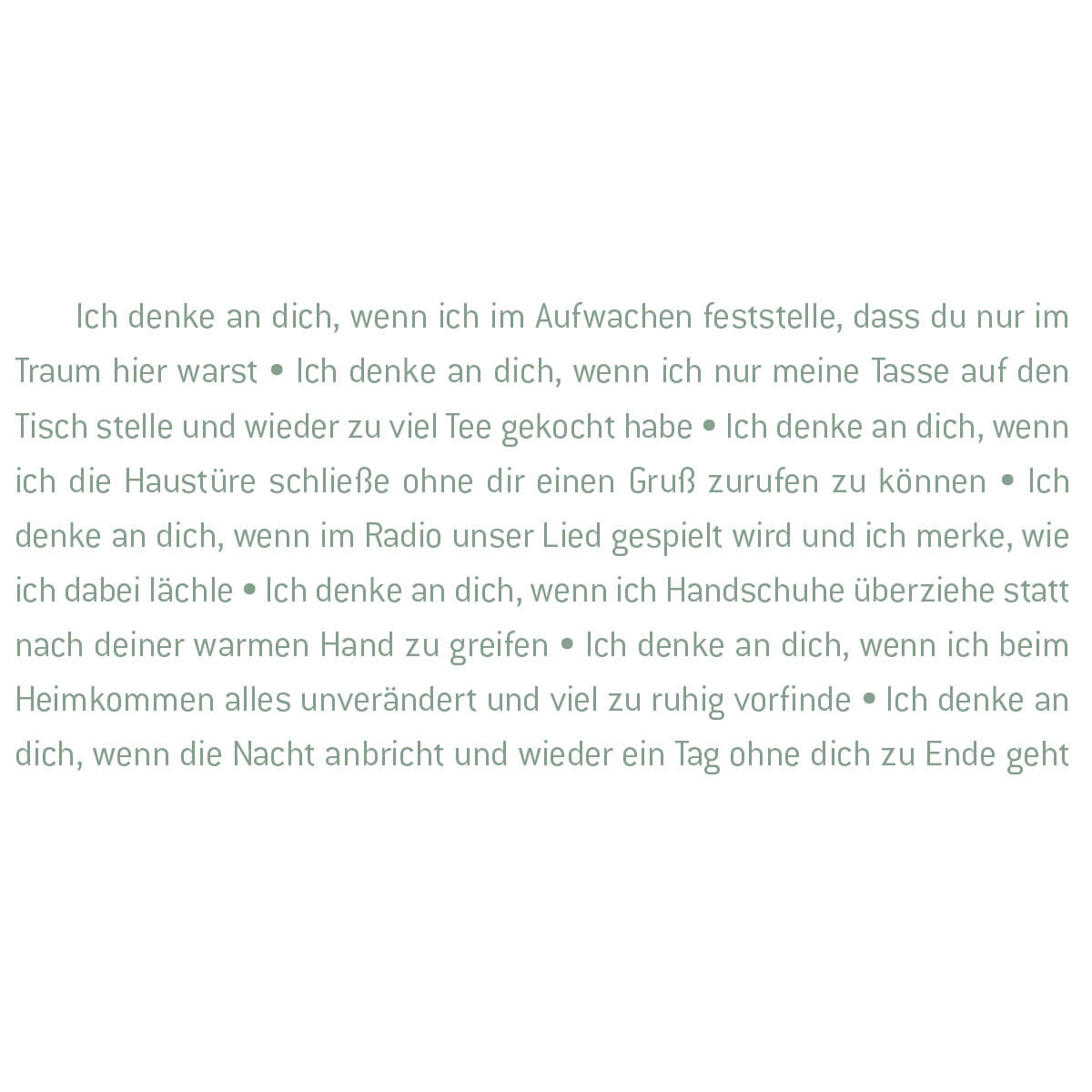 Text der Wortlicht Kerze Trauer "Ich denke an Dich"