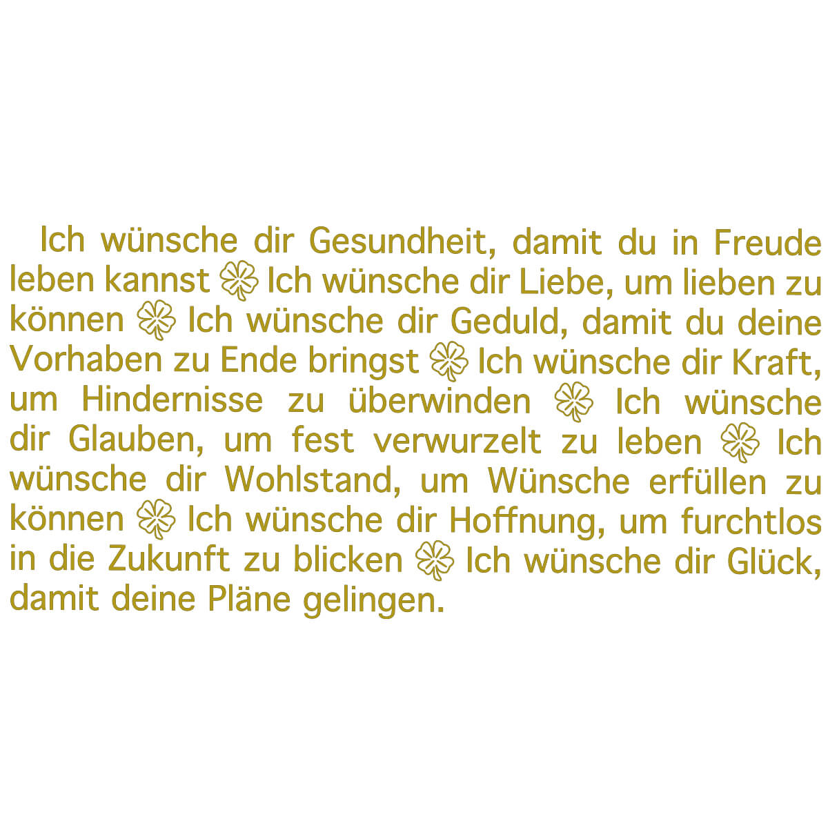 Text der Wortlicht Kerze zum Thema "Zufriedenes Leben"