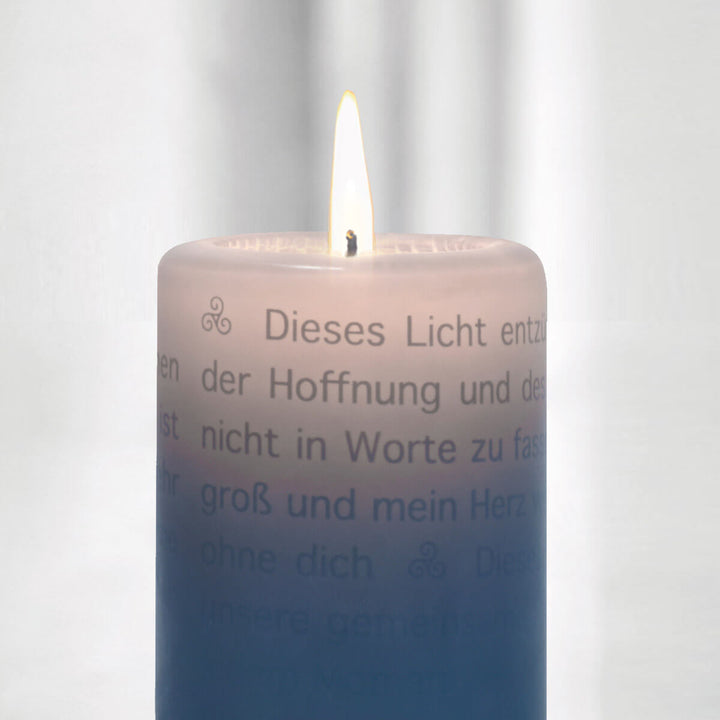 Die leuchtende Wortlichtkerze Trauer - Das Licht für dich. Beliebt als Geschenk.
