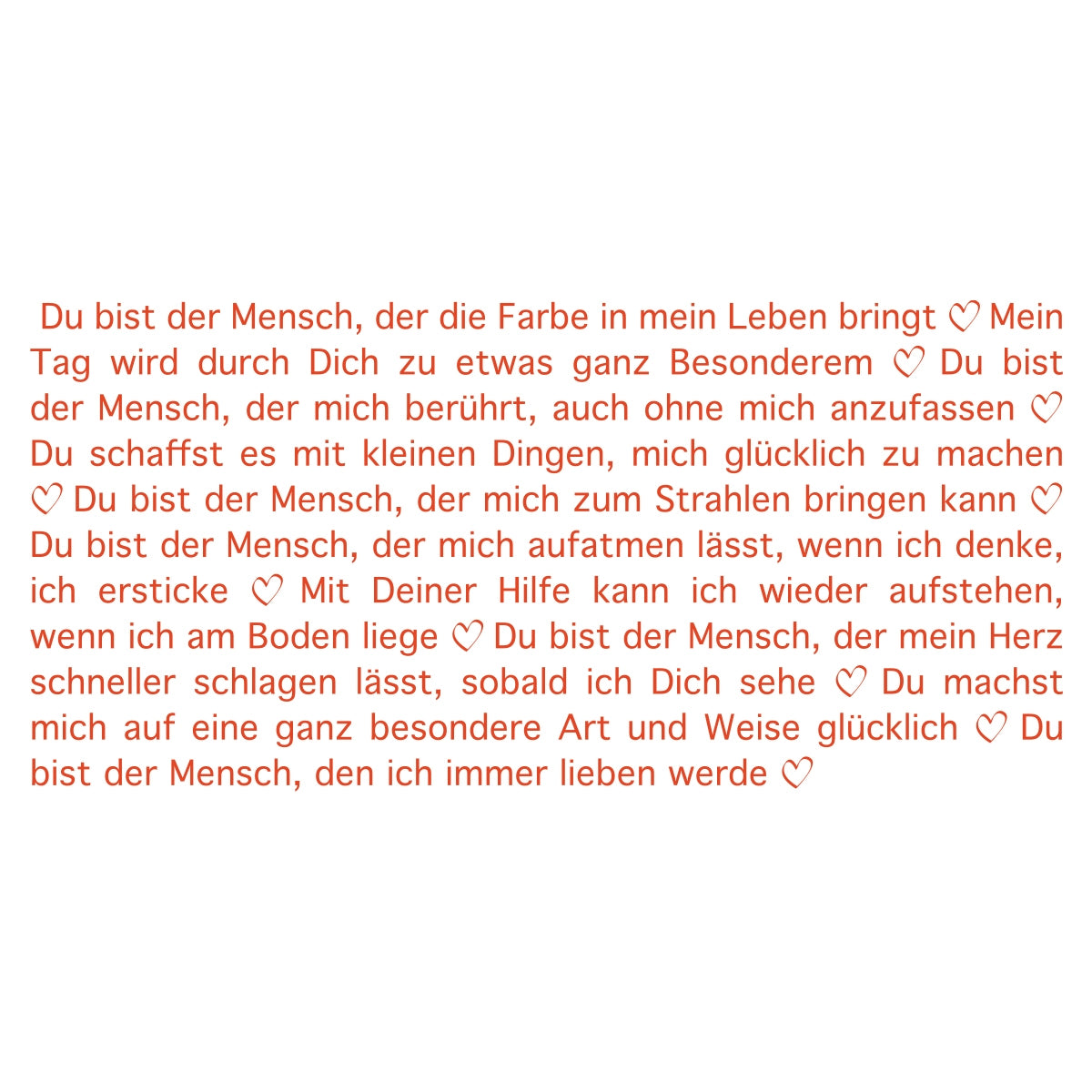 Text der Wortlicht Kerze "Für den liebsten Menschen"
