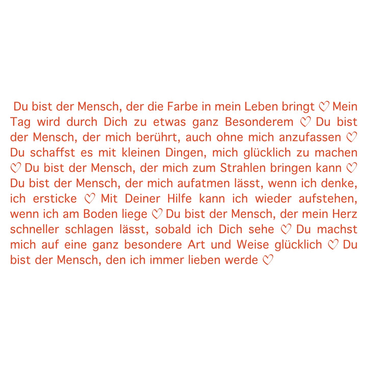 Text der Wortlicht Kerze "Für den liebsten Menschen"