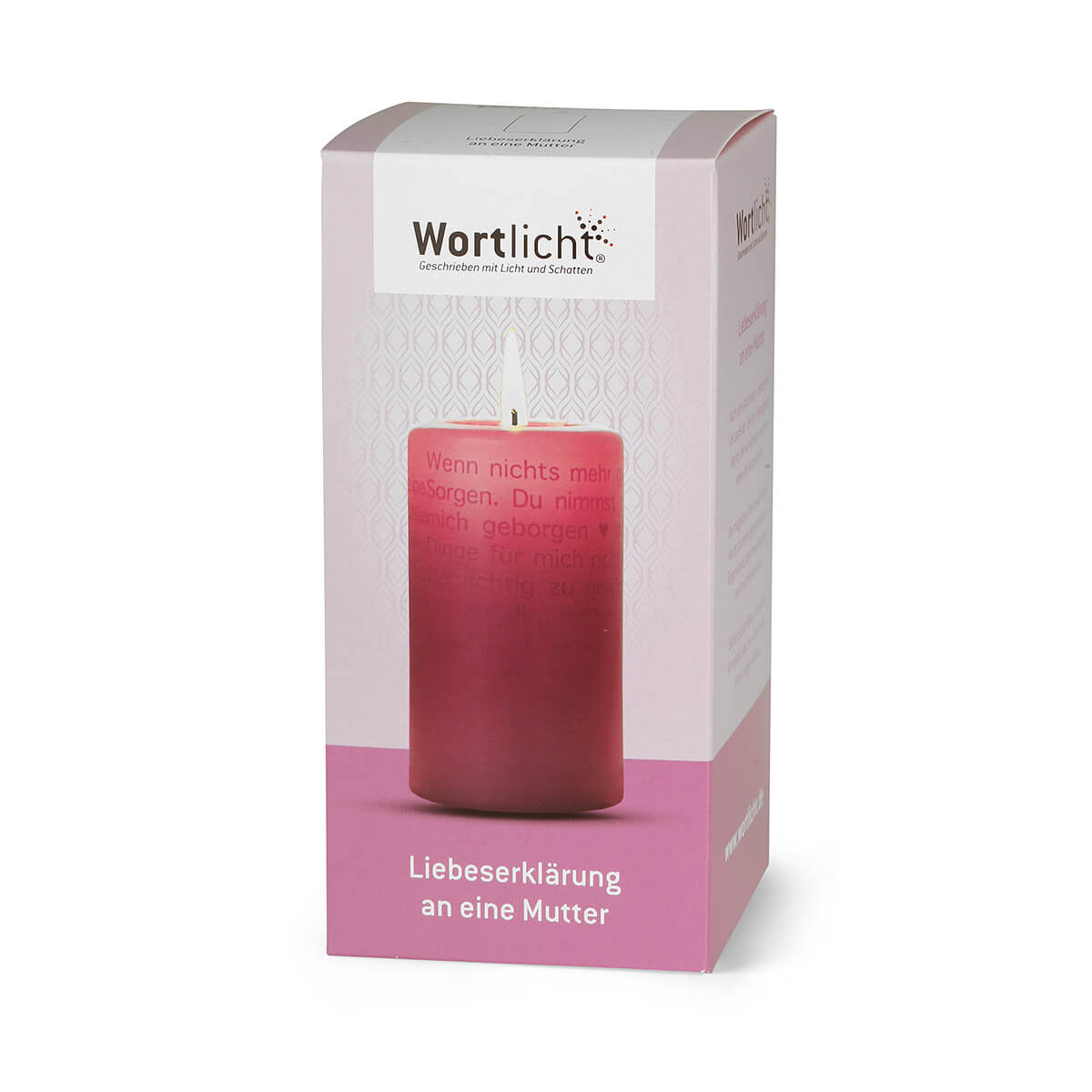 Geschenkkerze "Liebes-Erklärung an Mutter" zum Muttertag
