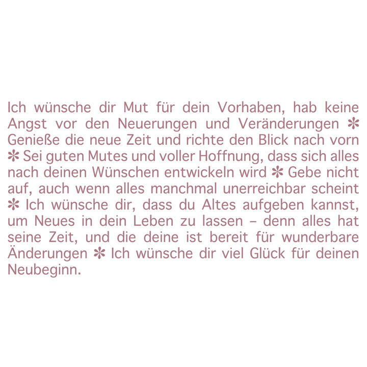 Der Text der Wortlicht Kerze zum Thema Rosige Zukunft