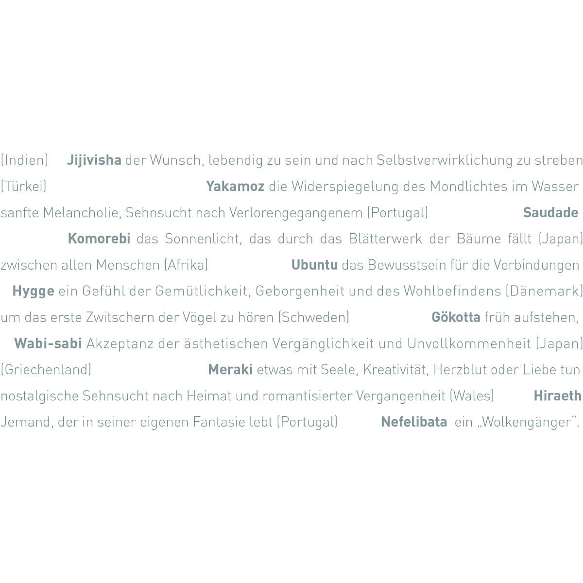 Der Text der Wortlicht Kerze - Schöne Wörter aus aller Welt - Geschenkkerze