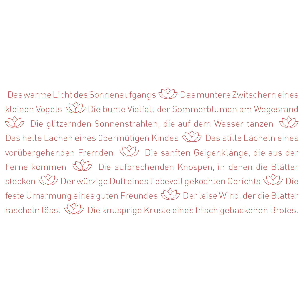 Text der Wortlicht Kerze „Berührt von der Schönheit“