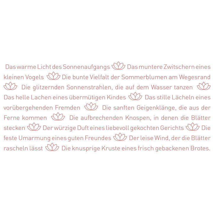 Text der Wortlicht Kerze „Berührt von der Schönheit“