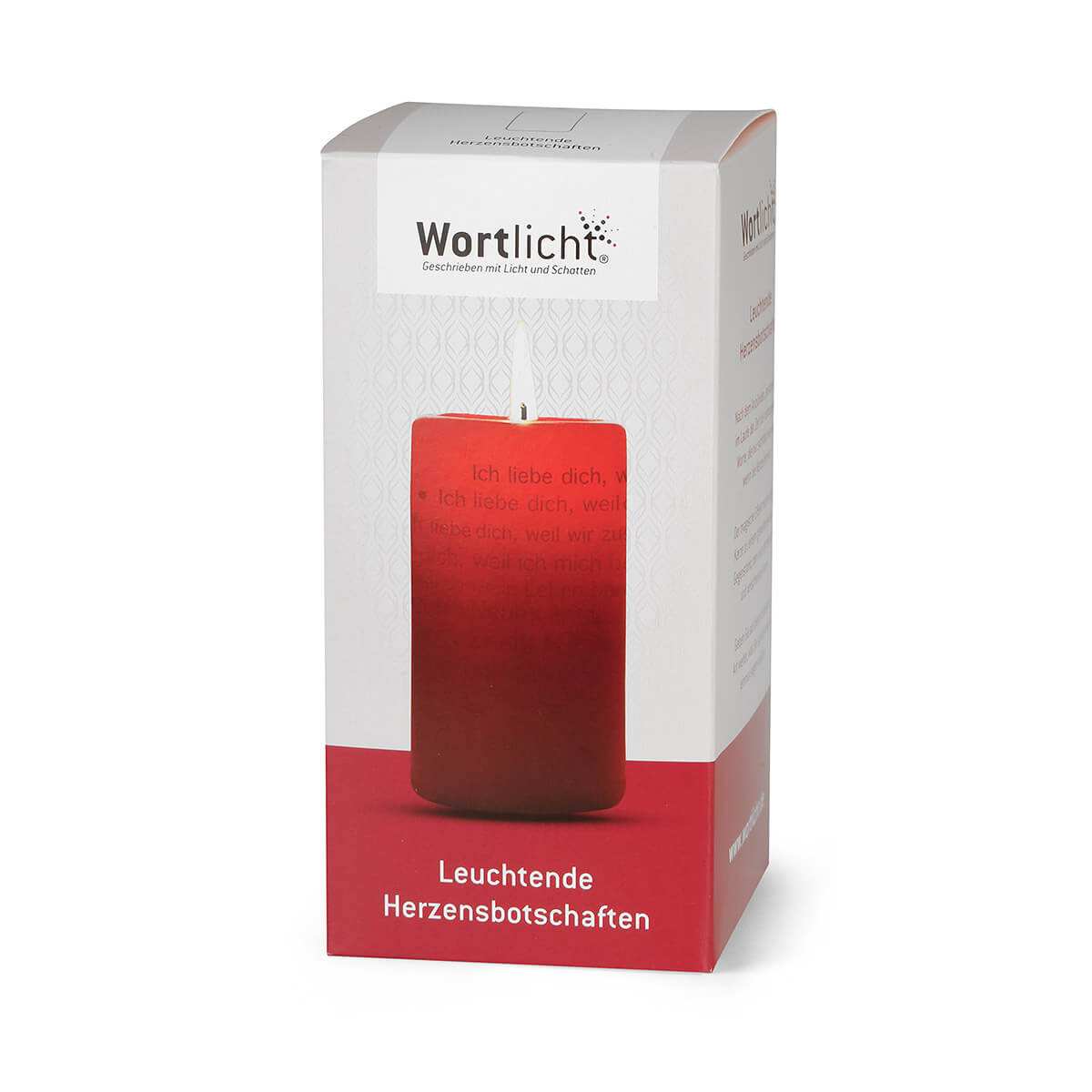 Wortlicht Kerze Leuchtende Herzensbotschaften in Geschenkkarton